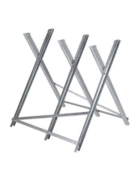 CAVALLETTO TAGLIO LEGNA EFFE ACCIAIO ZINC. CM 79X80 MAX KG.150