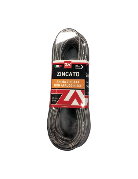CAVETTO ACCIAIO ZINCATO TRASPARENTE MM 5,0 MT 100