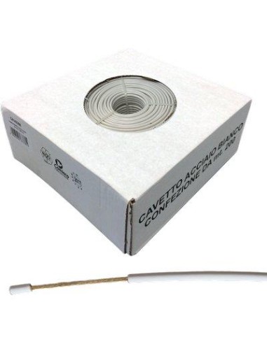 CAVETTO ACCIAIO OTTONATO BIANCONE MM 4,5 MT 200