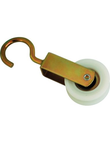CARRUCOLA NYLON + CUSCINETTO + GANCIO ZINCATO D.MM 50