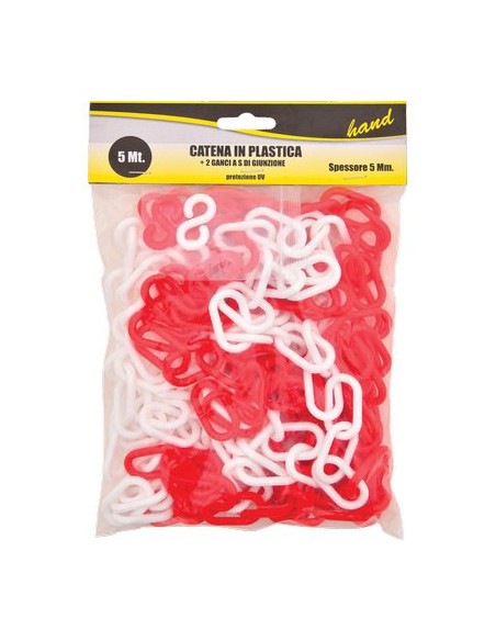 CATENA SEGNALETICA HAND PLT BIANCO/ROSSO D.MM 5 MT  5