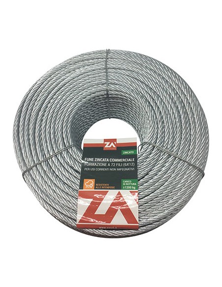 FUNE ANTIGIRO ZINCATA D.MM  5 L.MT  25
