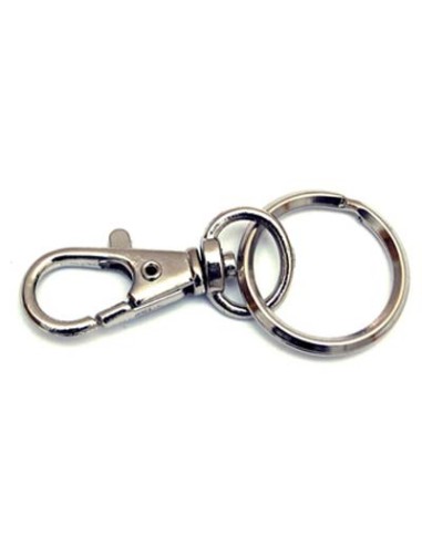 MOSCHETTONE PORTACHIAVE MINI ZAMA NICHELATA + GIVOLARE+ANELLO MM 45