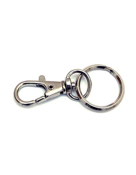 MOSCHETTONE PORTACHIAVE MINI ZAMA NICHELATA + GIVOLARE+ANELLO MM 45