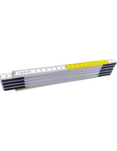 DOPPIOMETRO LEGNO WORKIT BIANCO/GIALLO DECIMETRI ROSSI MT 2