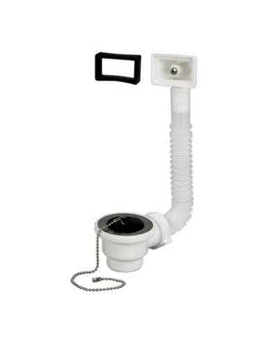 PILETTA LAVELLO INOX + TROPPO PIENO PP 1"1/2M + TAPPO