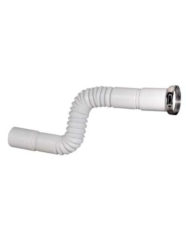 CANOTTO PP FLESSIBILE + GHIERA BIANCO MM 40X1"1/2 CM 30/80