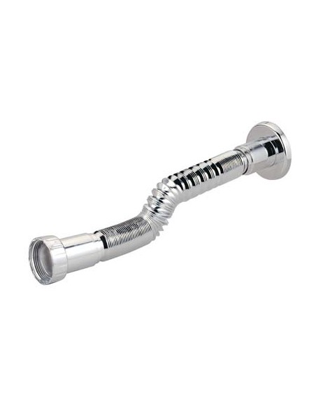 CANOTTO PP FLESSIBILE + GHIERA CROMATO MM 32X1" CM 30/80