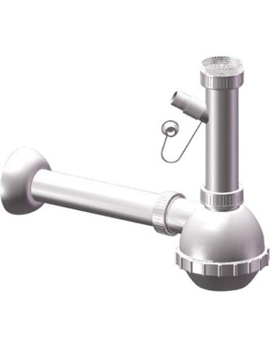 SIFONE PP A BOTTIGLIA 1 VASCA + 1 ATTACCO BIANCO MM 40/32 1"1/4