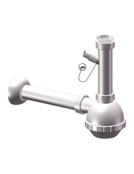 SIFONE PP A BOTTIGLIA 1 VASCA + 1 ATTACCO BIANCO MM 40/32 1"1/4
