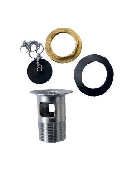 PILETTA SCARICO LAVABO + TROPPO PIENO OTTONE CROMATO 1"1/4M