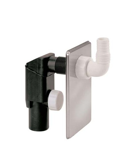 SIFONE PP LAVATRICE AD INCASSO PP BIANCO/PIASTRA INOX MM 40