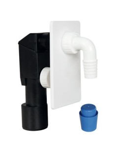 SIFONE PP LAVATRICE AD INCASSO PP + PIASTRA BIANCO MM 40-50