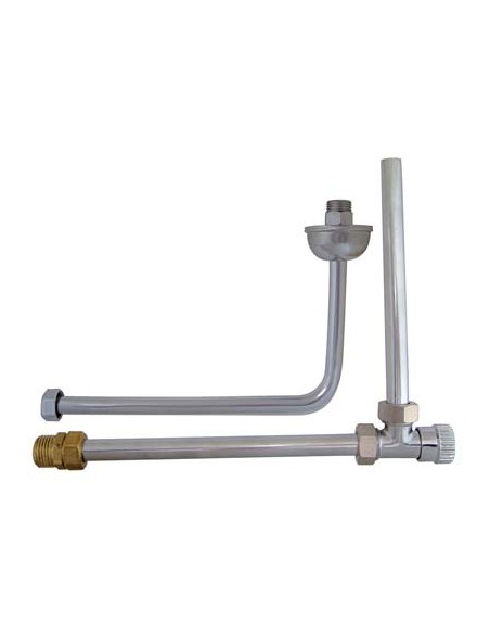 RUBINETTO + SQUADRETTA X SCALDACQUA OTTONE CROMATO MM 150X250