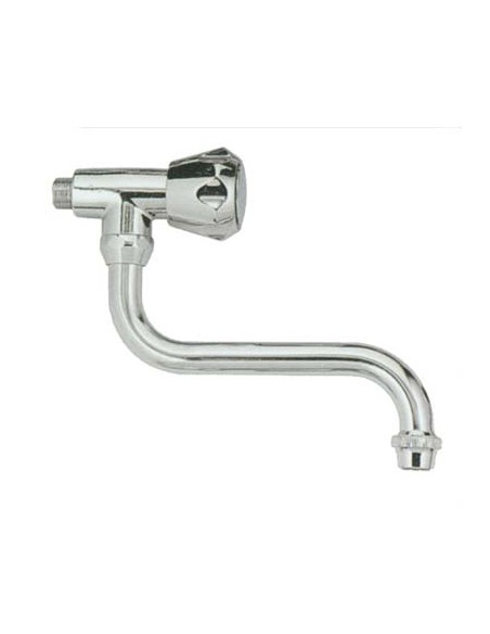 RUBINETTO A VITE LAVELLO A PARETE OTTONE CROMATO 1/2M