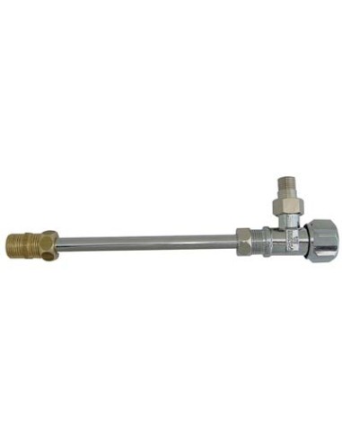 RUBINETTO A SQUADRA X CASSETTA WC + CANNA OTTONE NICHELATO 3/8M
