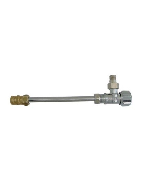 RUBINETTO A SQUADRA X CASSETTA WC + CANNA OTTONE NICHELATO 3/8M