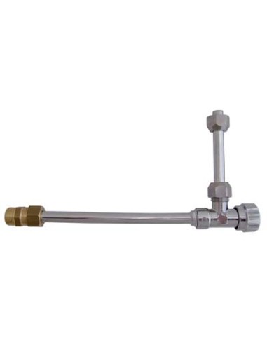 RUBINETTO A SQUADRA X CASSETTA WC + DOPPIA CANNA OTTONE NICHELATO 1/2M