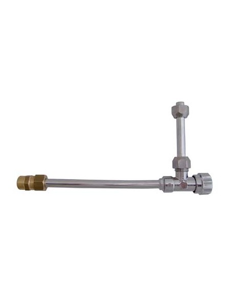 RUBINETTO A SQUADRA X CASSETTA WC + DOPPIA CANNA OTTONE NICHELATO 1/2M