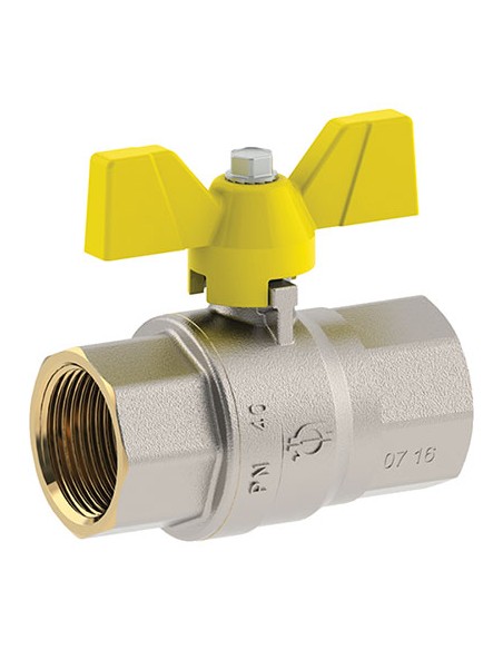 VALVOLA SFERA GAS + FARFALLA FF FUTURGAS FIV OTTONE NICHELATO 1/2F