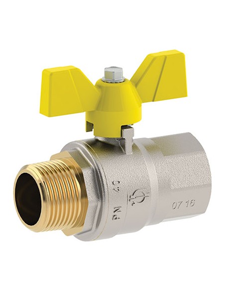 VALVOLA SFERA GAS + FARFALLA MF FUTURGAS FIV OTTONE NICHELATO 3/4MF