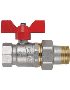 VALVOLA SFERA MF FARFALLA+BOCCHETTONE PERFECTA FIV OTTONE NICHELATO 1/2MF