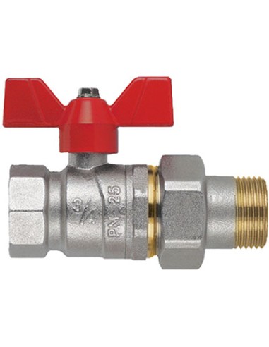 VALVOLA SFERA MF FARFALLA+BOCCHETTONE PERFECTA FIV OTTONE NICHELATO 1/2MF