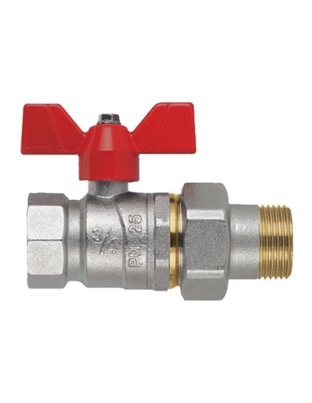 VALVOLA SFERA MF FARFALLA+BOCCHETTONE PERFECTA FIV OTTONE NICHELATO 1/2MF