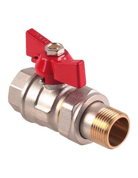 VALVOLA SFERA MF FARFALLA+BOCCHETTONE STARS OTTONE NICHELATO 3/4"MF