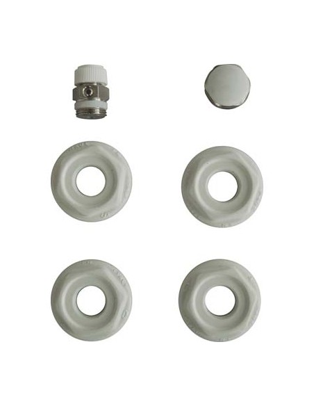 KIT MONTAGGIO RADIATORE 4 RIDUZIONI + TAPPO + VALVOLA SFIATO