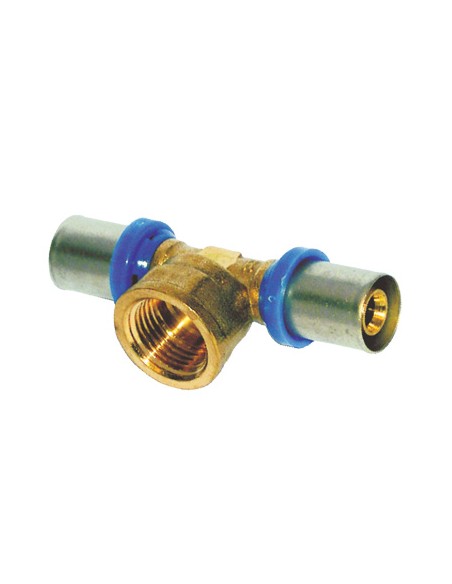 TEE MULTISTRATO PRESSARE FILETTO FEMMINA BAMPI OTTONE MM 20X1/2F