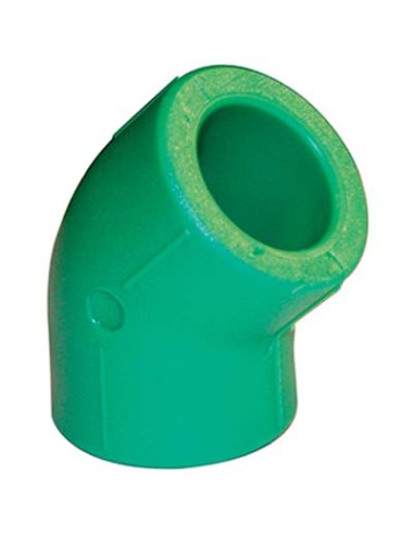 GOMITO PPR A SALDARE 45° VERDE MM 25