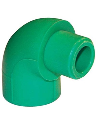 GOMITO PPR A SALDARE MF 90° VERDE MM 25