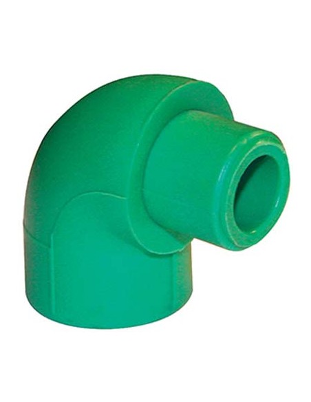 GOMITO PPR A SALDARE MF 90° VERDE MM 25