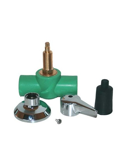 RUBINETTO ARRESTO + LEVA PPR A SALDARE VERDE MM 20