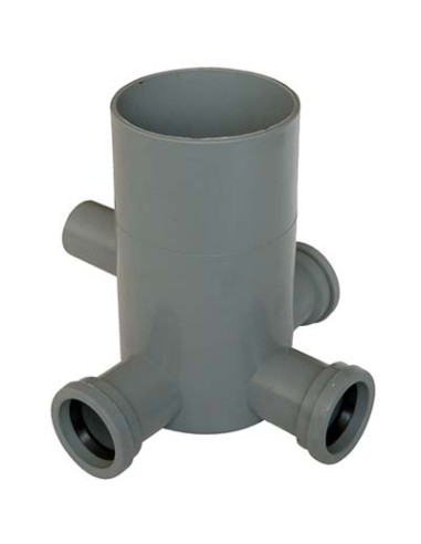 POZZETTO WC SCARICO 3 INGRESSI + 1 USCITA PP GRIGIO MM 40 H.MM 120