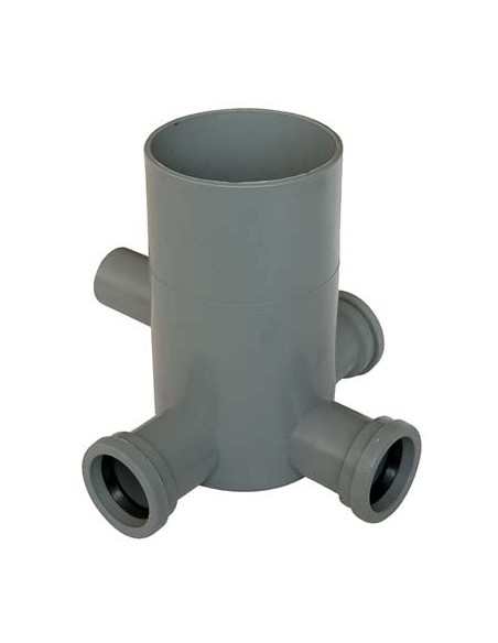POZZETTO WC SCARICO 3 INGRESSI + 1 USCITA PP GRIGIO MM 40 H.MM 170