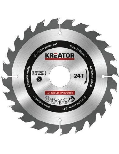 LAMA CIRCOLARE X LEGNO KREATOR MM 165X30 DENTI 24