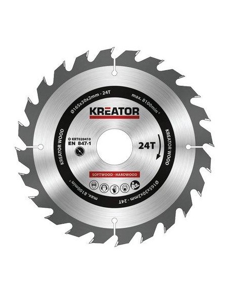 LAMA CIRCOLARE X LEGNO KREATOR MM 165X30 DENTI 24