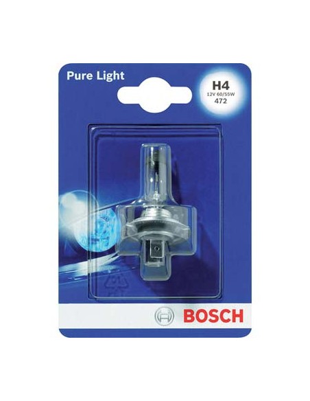 LAMPADA AUTO ANTERIORI PURE LIGHT H4 001 BOSCH ALOGENA VOLT 12 WATT 60/55