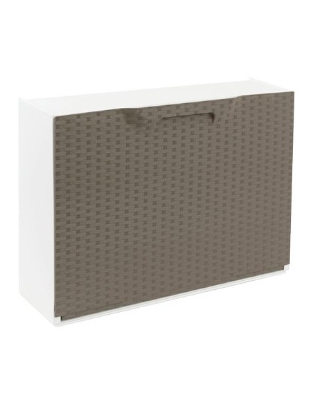 SCARPIERA MODULARE RATTAN BIANCO/TORTORA CM 51X17,3 H.CM 40,1
