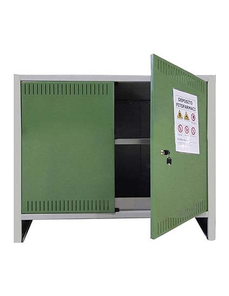 ARMADIO FITOFARMACI SMONTATO PROMETAL VERN GRIGIO/VERDE H.MM  800 MM 1000X400