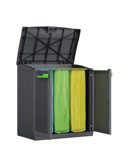 ARMADIETTO IMMONDIZIA MOBY RECYCLING KETER ANTRACITE ANTE 2 LT 110 CM 90X55 H.CM 100