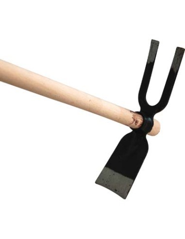 ZAPPA BIDENTE OCCHIO TONDO 228 + MANICO ORSATTI ACCIAIO FORGIATO/FAGGIO GR 600 MM 80X310 H.CM 130