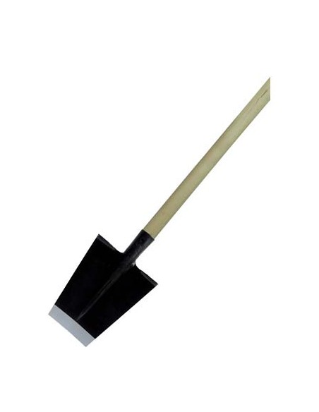 VANGHETTO PUNTA QUADRA FORGIATO + MANICO ACCIAIO/LEGNO CM 37X22 H.CM 168