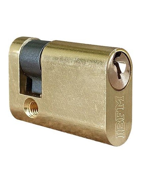 MEZZO CILINDRO OVALE 2401 OL IBFM OTTONE LUCIDO CHIAVI 3 MM 40 30+10