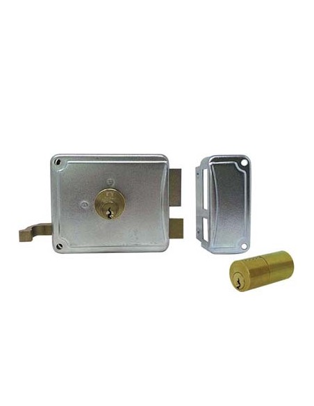 SERRATURA LEGNO APPLICARE P27 FACCHINETTI ZINCATA C.TONDO FISSO M2+SCR SX E.MM 70