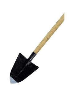 VANGHETTO A PUNTA FORGIATO + MANICO ACCIAIO/LEGNO CM 29X33 H.CM 168