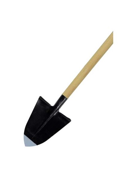 VANGHETTO A PUNTA FORGIATO + MANICO ACCIAIO/LEGNO CM 29X33 H.CM 168