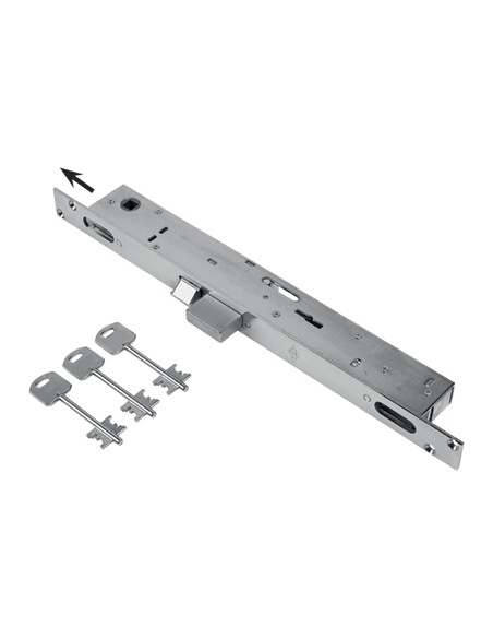 SERRATURA MONTANTE INFILARE 6603 FEB B.Q NICH F.MM 25 DM M2 TRIPL+SCR+Q8 E.MM 23